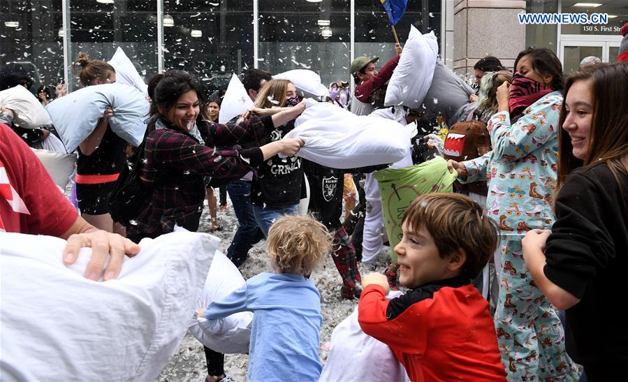 U.S.-SAN JOSE-PILLOW FIGHT