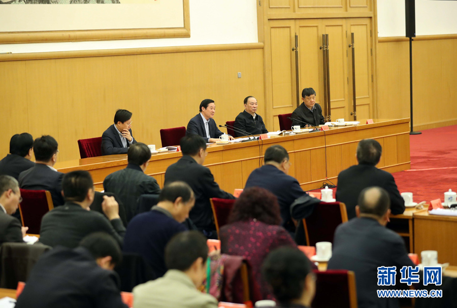 3月23日，治國理政論壇&ldquo;&lsquo;四個全面&rsquo;戰略布局系列理論研討會&rdquo;首場研討會在北京召開，中共中央政治局委員、中央書記處書記、中宣部部長劉奇葆出席會議并講話。新華社記者 劉衛兵 攝
