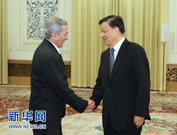 6月21日，中共中央政治局常委、中央書記處書記劉云山在北京會見古共中央書記處書記、國際關(guān)系部部長巴拉格爾率領(lǐng)的古巴共產(chǎn)黨代表團(tuán)。新華社記者馬占成攝