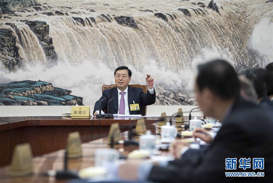 1月29日，十二屆全國人大常委會第一百零九次委員長會議在北京人民大會堂舉行，張德江委員長主持會議。 新華社記者 李濤 攝