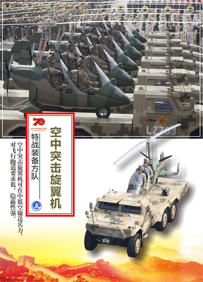 （圖表）[國慶70周年]特戰裝備方隊&mdash;&mdash;空中突擊旋翼機