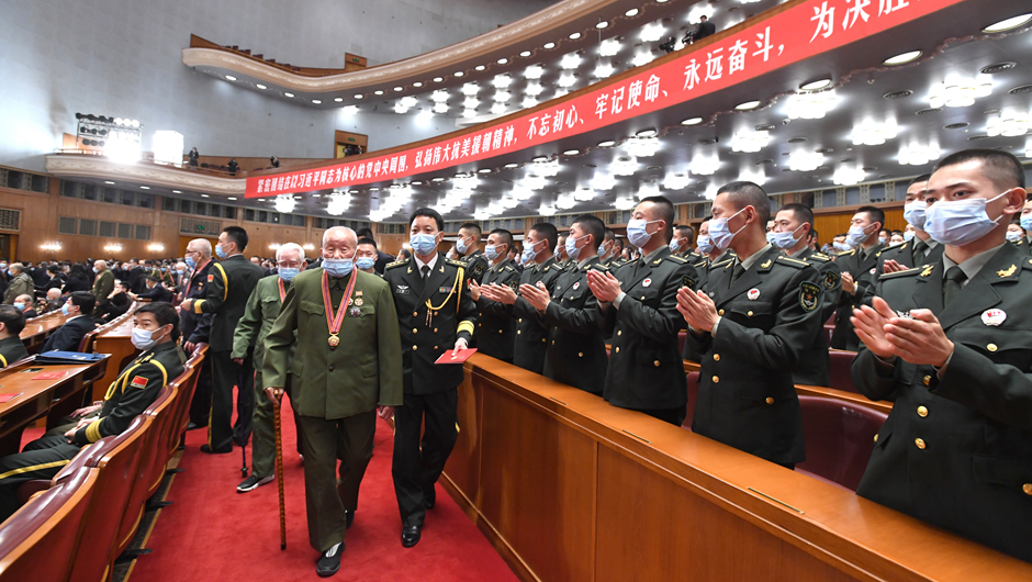 大會前，志愿軍老同志入場