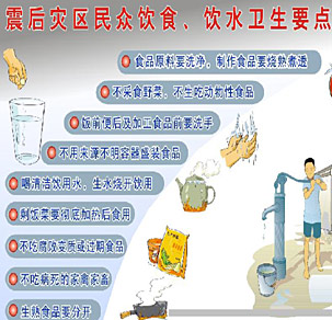 震后災區民眾飲食、飲水衛生要點