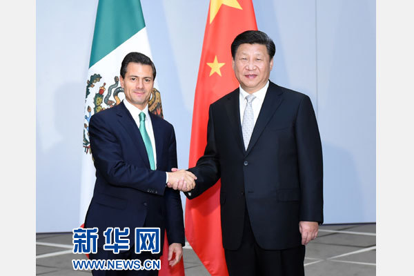 11月16日,國家主席習近平在土耳其安塔利亞會見墨西哥總統培尼亞。 新華社記者張鐸攝 11月16日,國家主席習近平在土耳其安塔利亞會見墨西哥總統培尼亞。 新華社記者張鐸攝