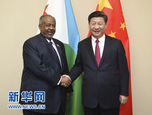 12月3日，國家主席習近平在約翰內斯堡會見吉布提總統蓋萊。新華社記者 謝環馳 攝 

