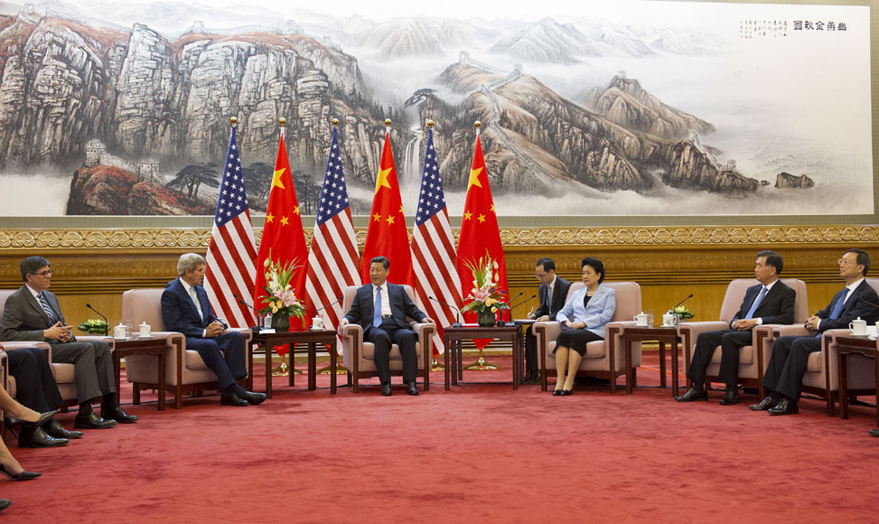 習近平會見美國國務卿克里和財長雅各布&middot;盧